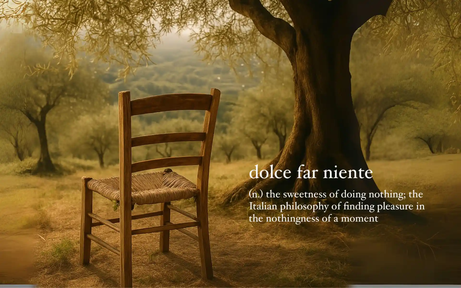Old Italian man under olive tree village