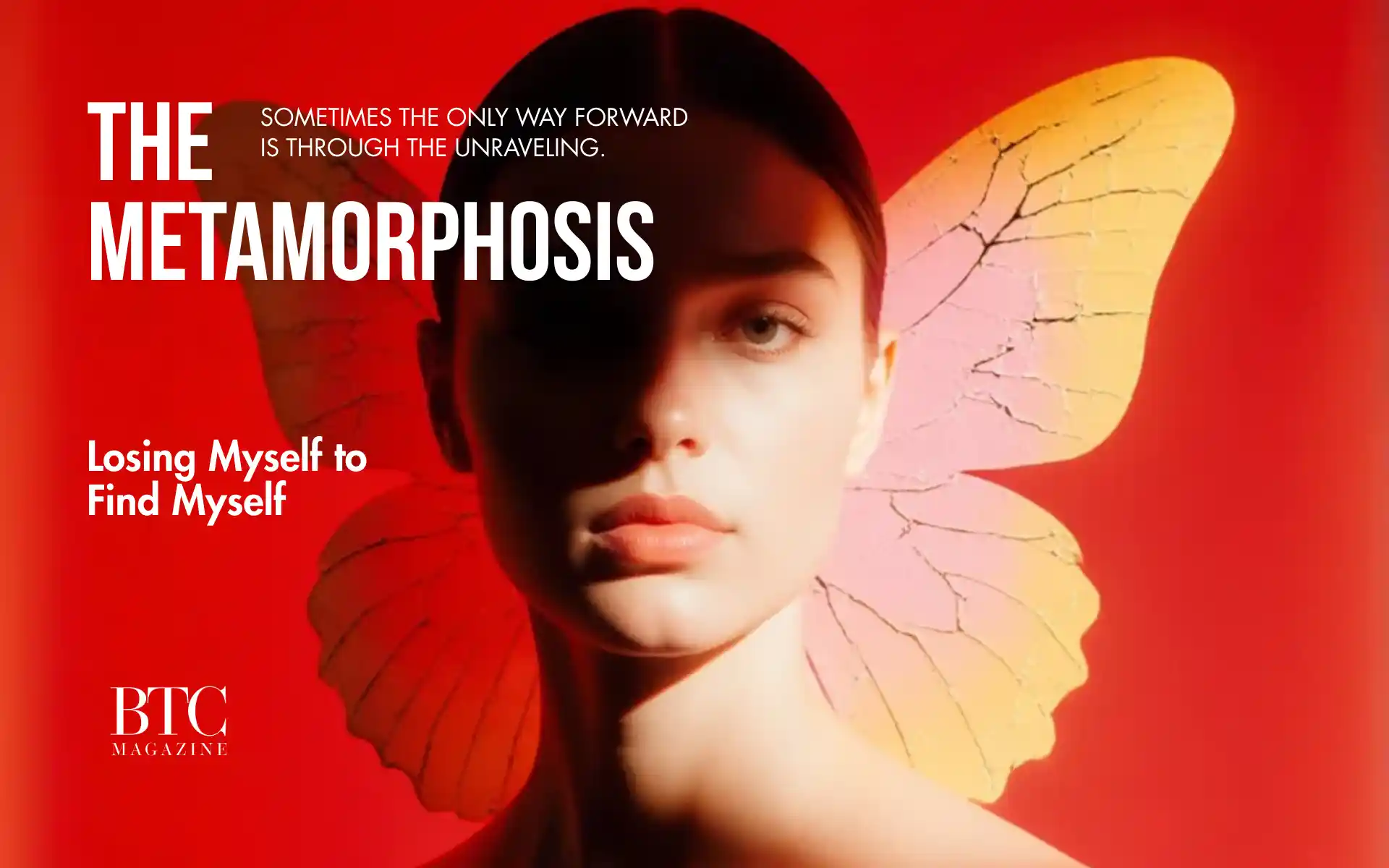 Butterfly emerging from cocoon transformation growth