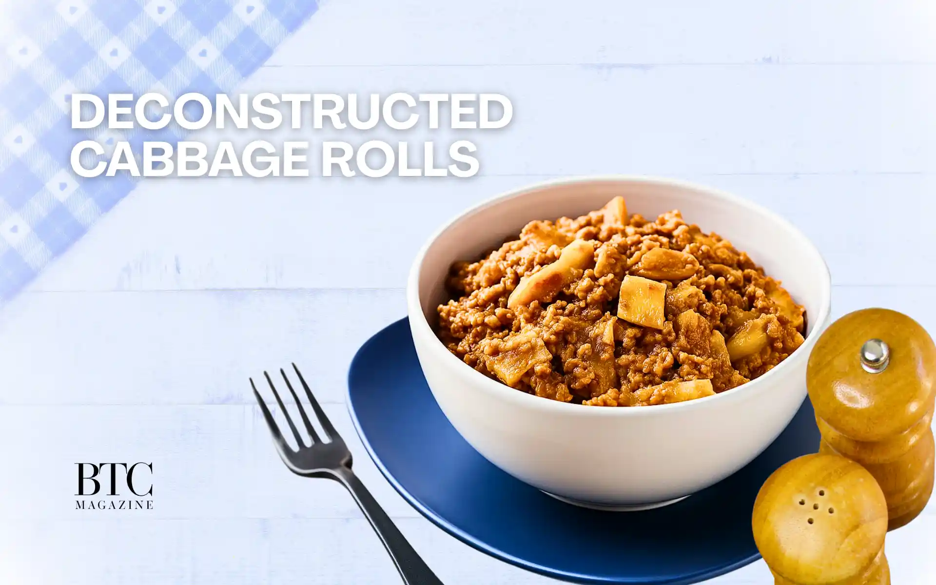 Rustic bowl deconstructed cabbage roll casserole