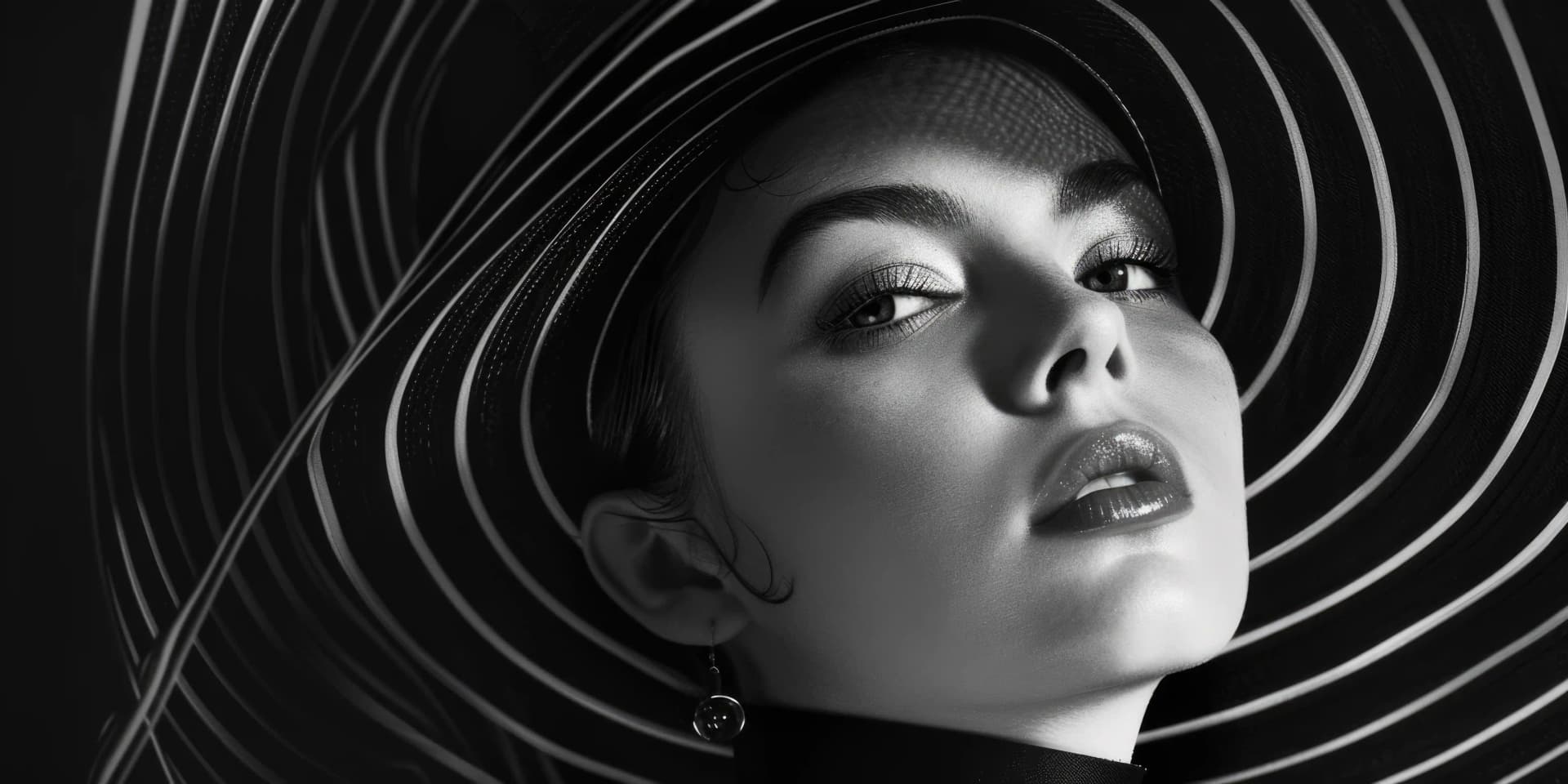 Two professional makeup brushes surrounded by explosive loose powder burst on black background, makeup trends beauty tools and cosmetic artistry for women