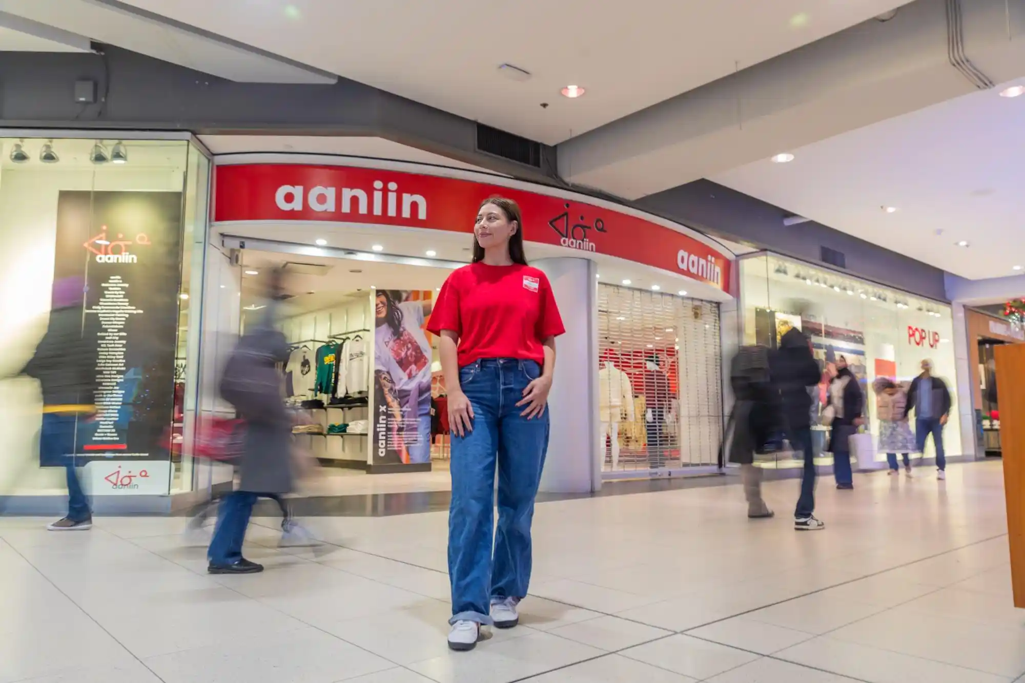 Chelsee Pettit in front of Indigenous-owned store
